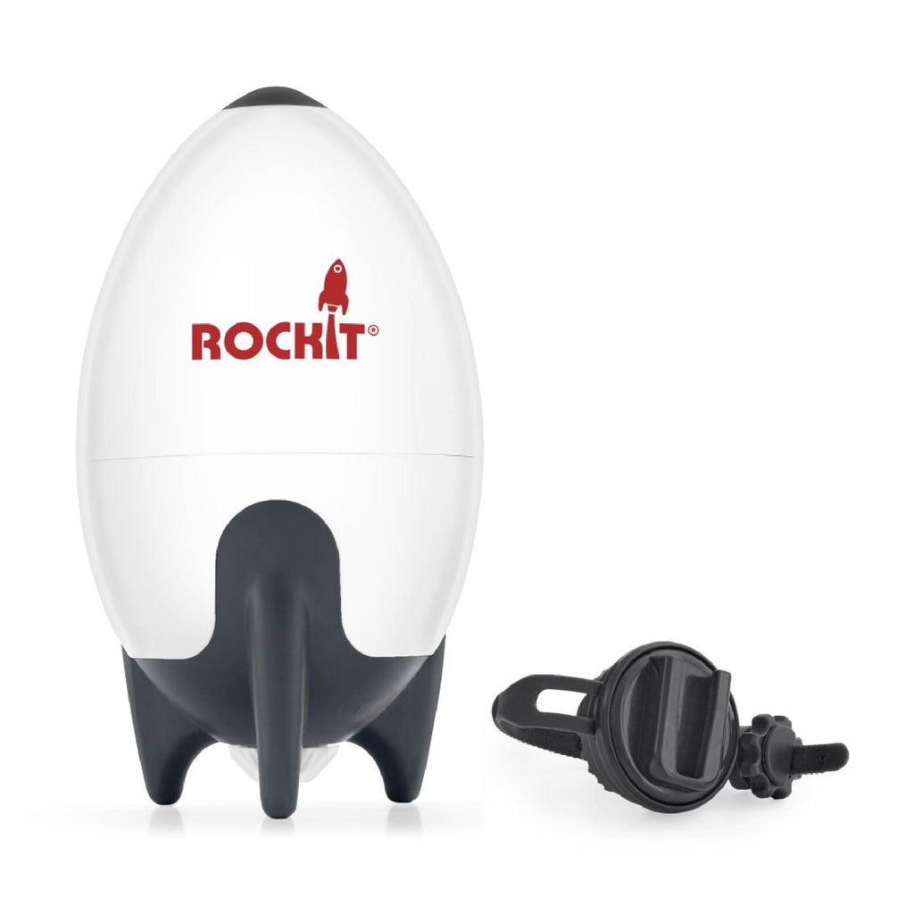 Mecedor en forma de cohete portátil de la marca Rockit para anclar al coche de tu bebé. Recargable con USB. Un verdadero descanso tanto para los papás como para nuestros protagonistas, nuestros queridos bebes. Un sueño seguro, tranquilo y profundo. Un sueño reponedor con este mecedor disponible en blanca y augusto.
