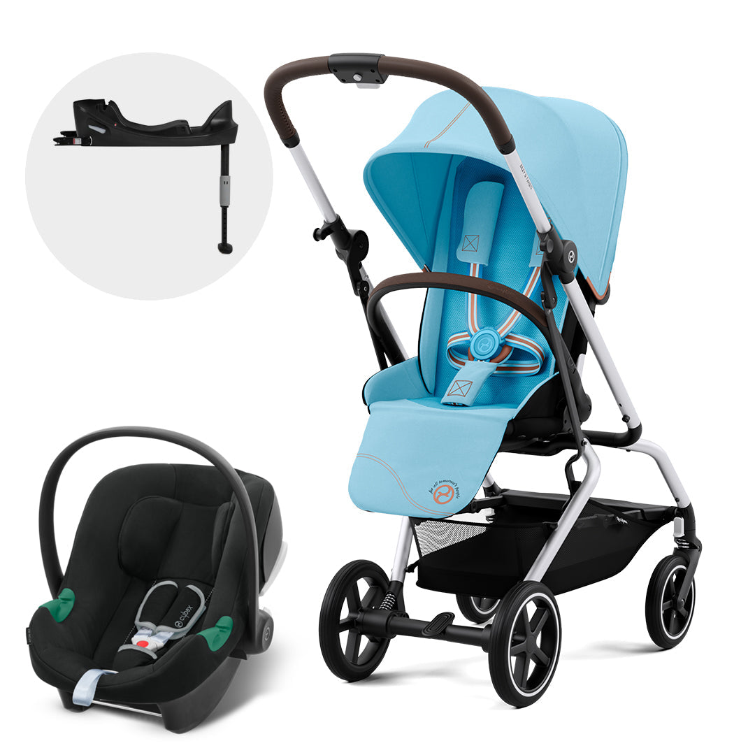 Cybex Travel System Coche EEZY S TWIST+ 2 SLV con Silla Nido Aton B2