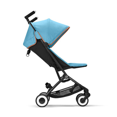 Cybex Travel System Coche LIBELLE BLK Beach Blue con Silla Nido Aton S2