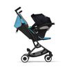 Cybex Travel System Coche LIBELLE Beach Blue con Silla Nido Aton S2