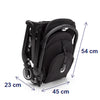 Coche Bugaboo Butterfly plegado. Medidas. Apoto para cabina. Coche ultra compacto.