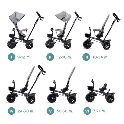 Kinderkraft Triciclo 3 en 1 Aveo - Gris