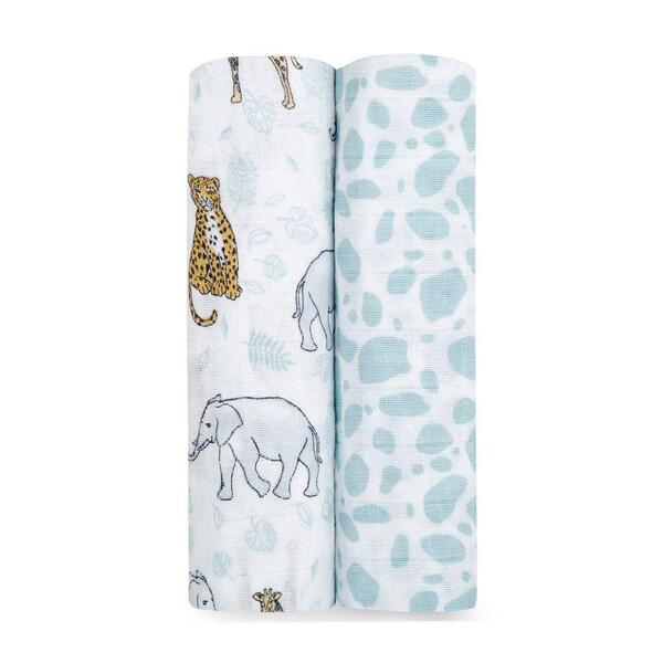 Aden and Anais Mantas 2 Pk Swaddle Clásica - Jungle